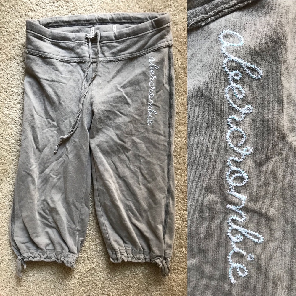 Vintage Y2K ABERCROMBIE & FITCH Girls CROPPED Jogger Sweatpants Size Small